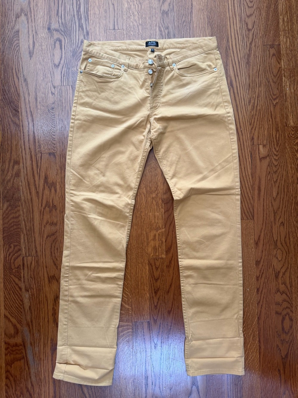 A.P.C. Slim Straight Jeans in Mustard